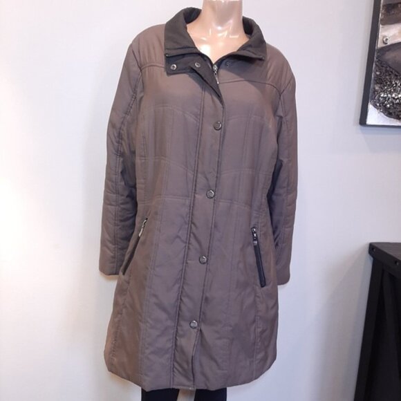 Novelti Winter Parka Coat Mid Length Insulated Puffer Womens Plus Size 1X Brown - Picture 13 of 15